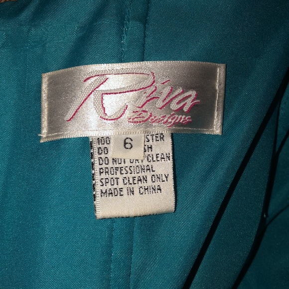 Blue gemmed up cheetah printed prom dress. - Picture 3 of 3